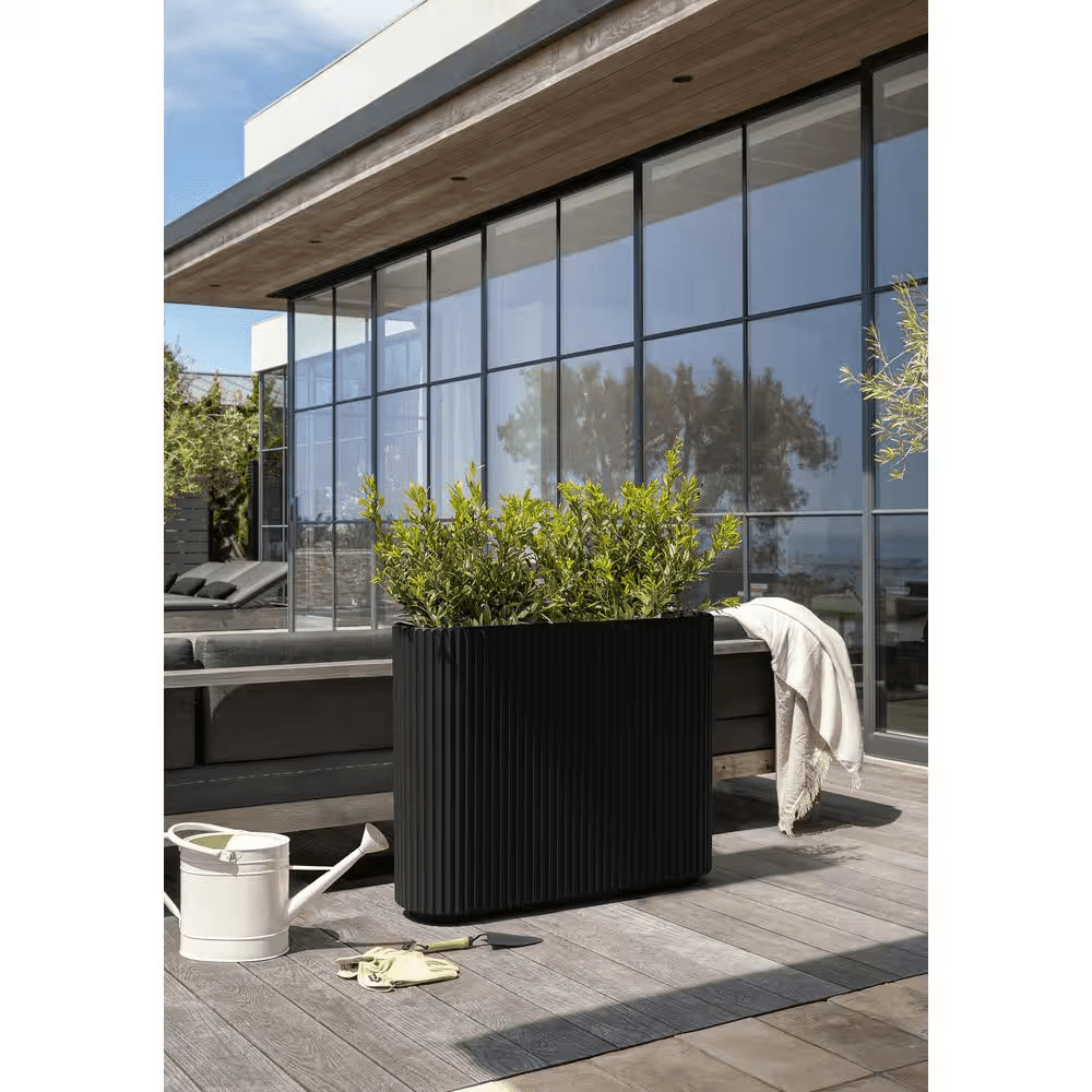 Demi Span Extra Large Black Plastic-Stone Rectangular Planter with Drainage Holes (10.25 In. L X 36 In. W X 28.25 In. H) - Image 6