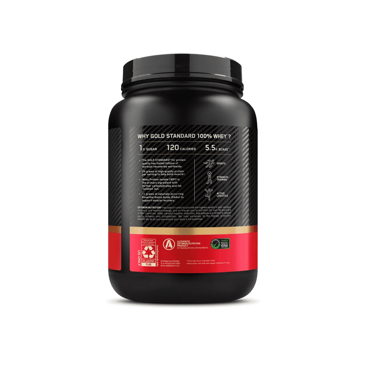 Optimum Nutrition Gold Standard 100% Whey Protein Powder - Vanilla Ice Cream - 22 Servings - 24Oz - Image 2