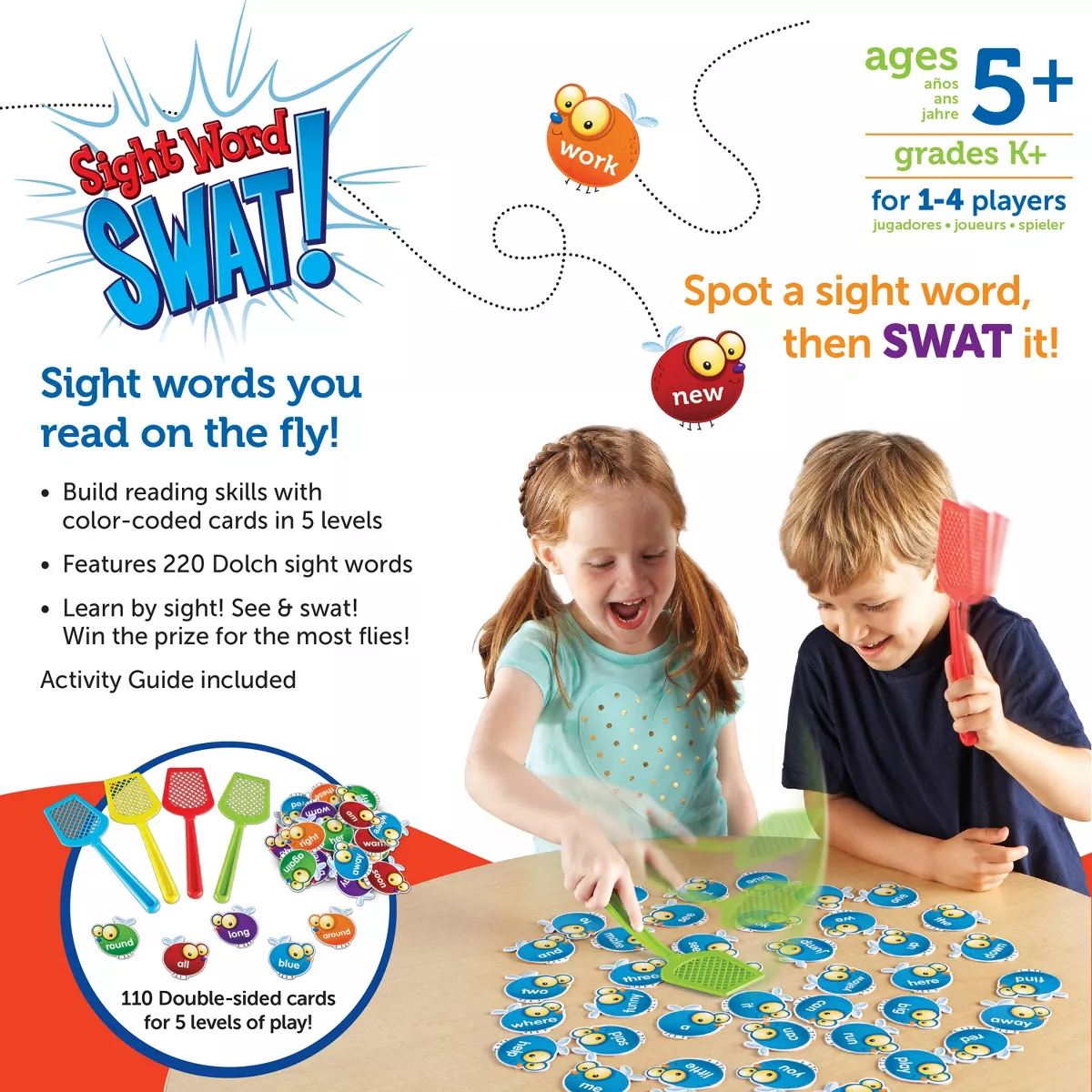 Learning Resources Sight Word Swat® a Sight Word Early Reading Game, 114 Pieces, Ages 5+ - Image 5