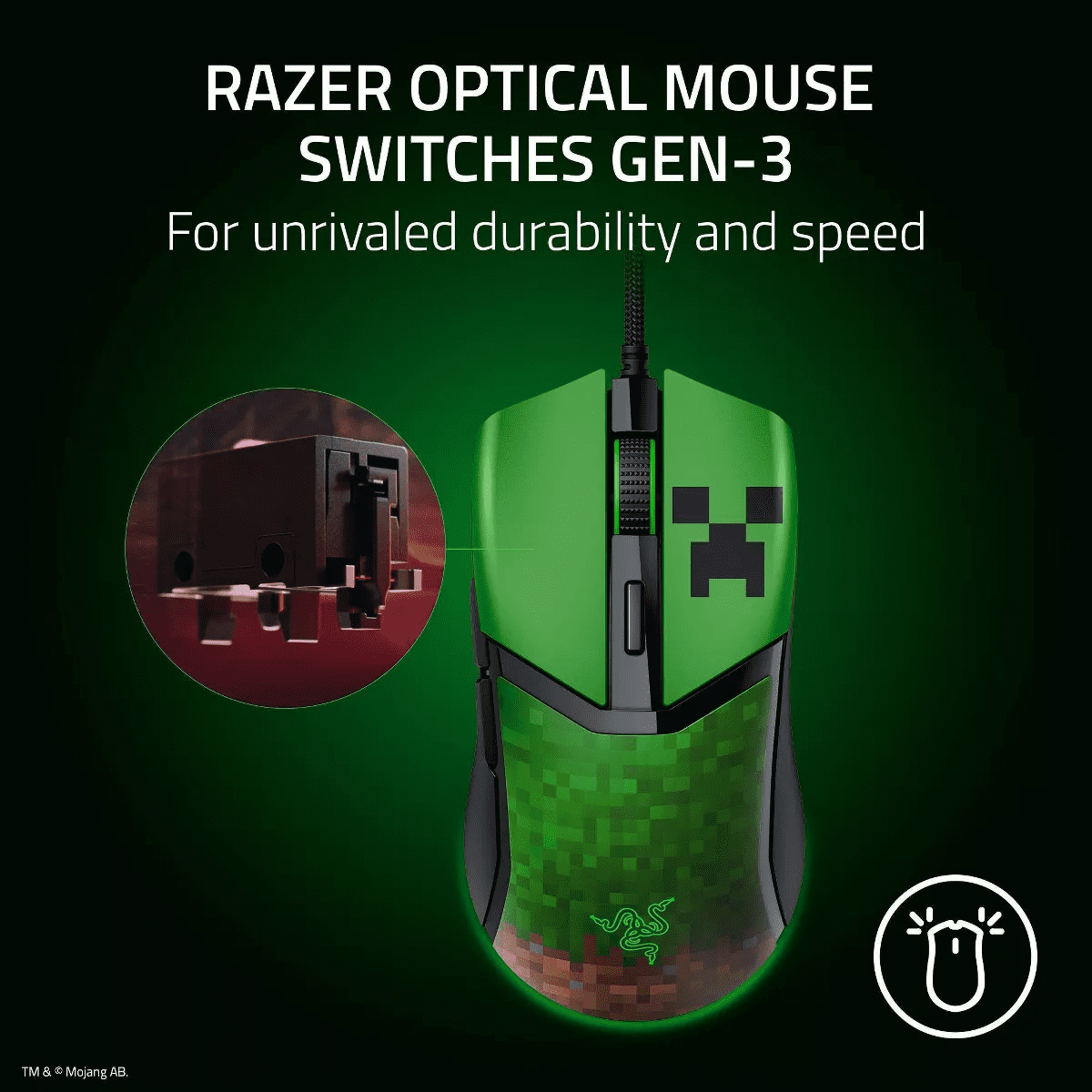 Razer Cobra Customizable Gaming Mouse - Minecraft Edition: Wired Precision Device - Image 9
