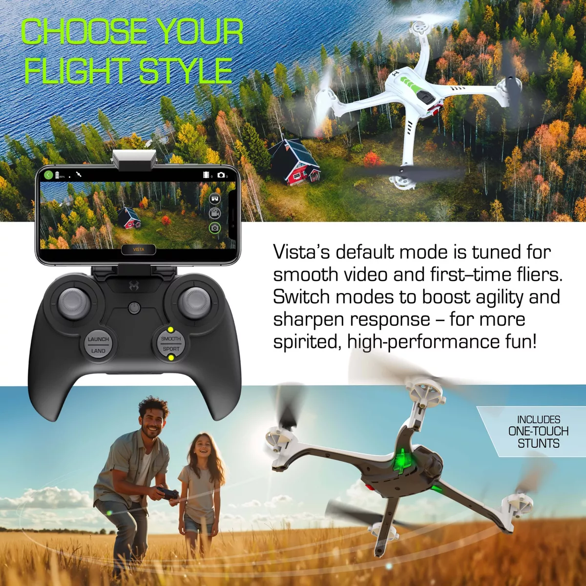 Sky Viper Vista HD Video Drone: Built-In Camera, Remote Control, Bluetooth, Beginner Skill Level - Image 6