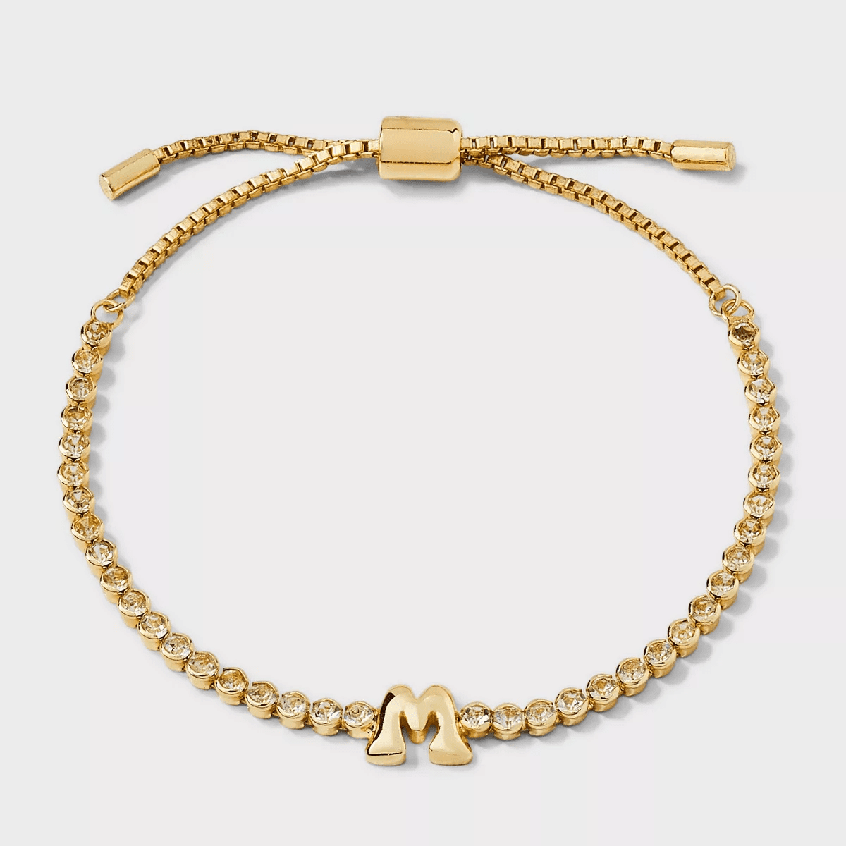SUGARFIX by Baublebar Crystal Initial Chain Bracelet - Gold - Image 9