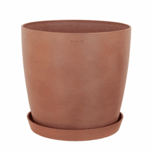 Miami 10 In. Terracotta Premium Sustainable Plastic Planter with Saucer