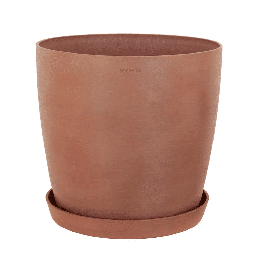 Miami 10 In. Terracotta Premium Sustainable Plastic Planter with Saucer