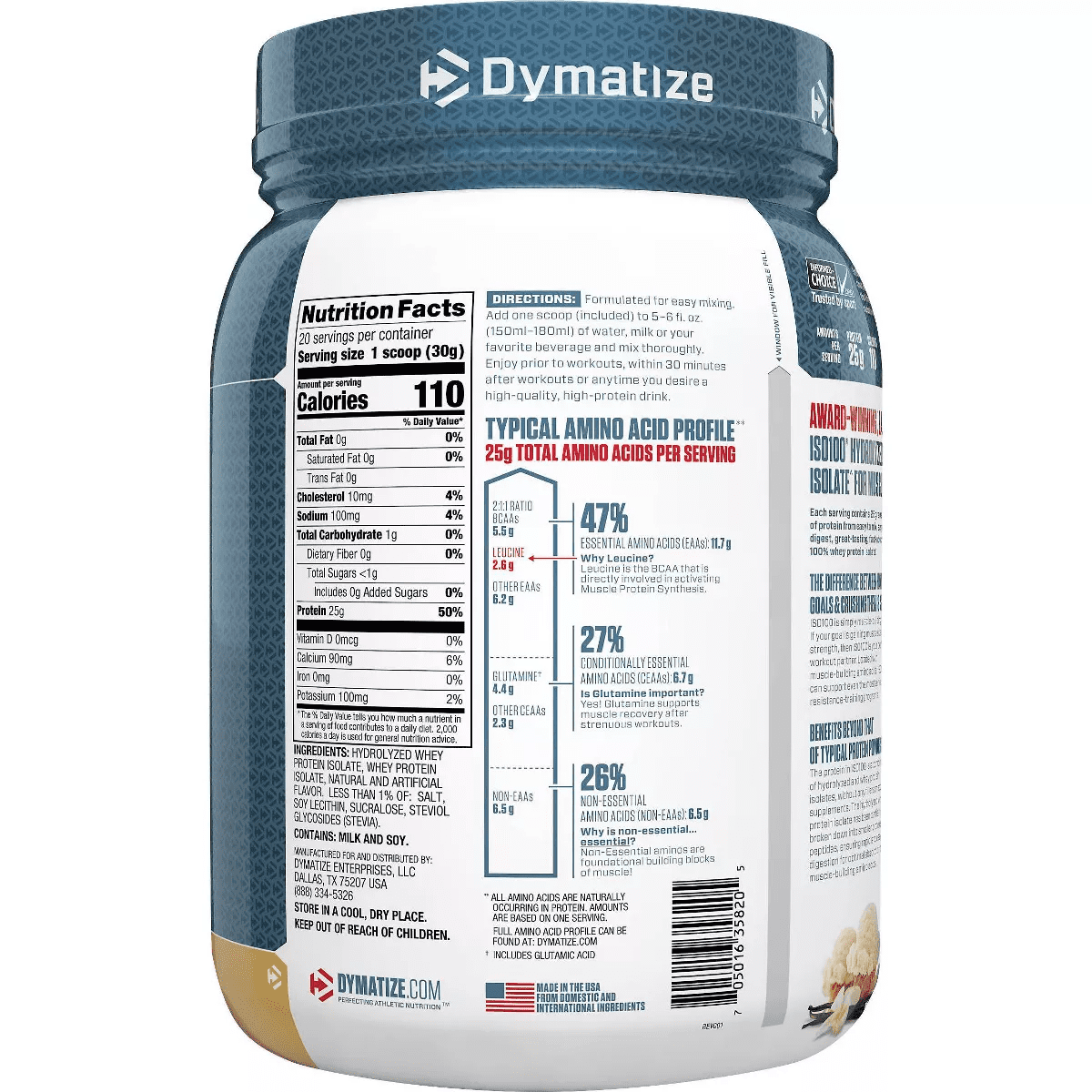 Dymatize 100% Whey Isolate Protein Powder - Gourmet Vanilla - Image 3