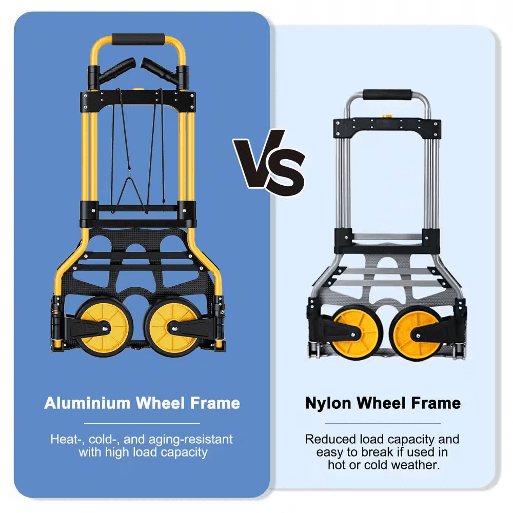 350 Lb. Capacity Folding Hand Truck Dolly, Telescoping Handle and Rubber Wheels for Moving, Shopping, Travel, Office Use - Image 4