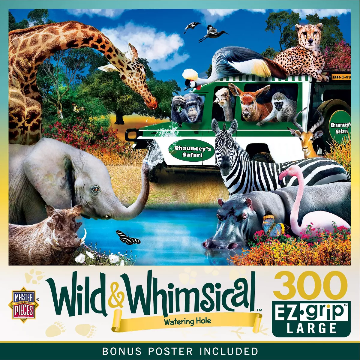 Masterpieces 300 Piece EZ Grip Jigsaw Puzzle - Watering Hole - 18"X24"