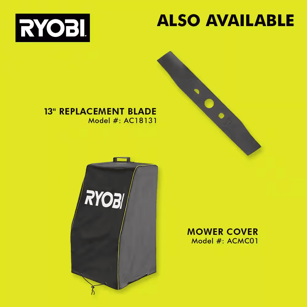 ONE+18V 13 In. Cordless Battery Walk behind Push Lawn Mower W/ Weatherproof UV Resistant Cover, 4.0 Ah Battery & Charger - Image 8