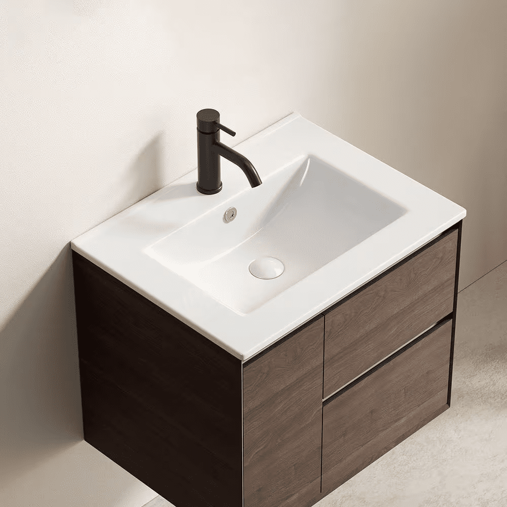 24.02 In. Drop-In Rectangular Ceramic Bathroom Sink Top in White - Image 4