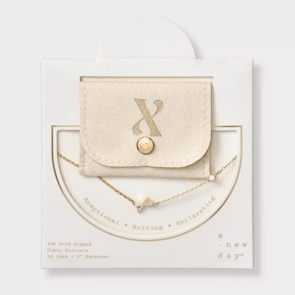 14K Gold Dipped Cubic Zirconia Initial Necklace - a New Day - Image 26