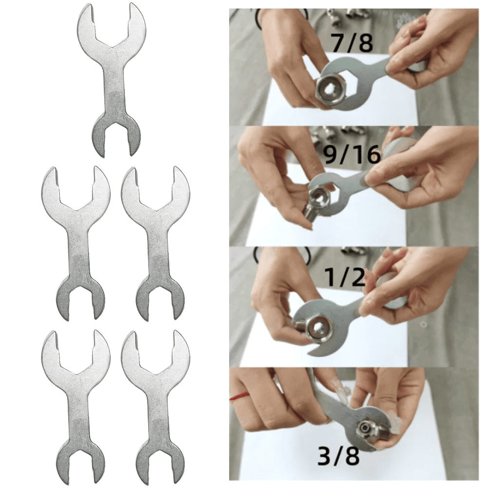 Stainless Steel Bidet Three-Way Adjustable Wrench for Plumbing Fixtures Multi-Specification Movable Knob Tool Silver - Image 8