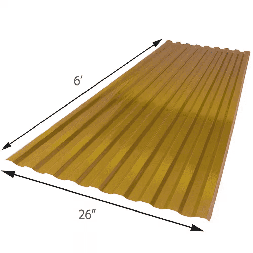 26 In. X 6 Ft. Corrugated Polycarbonate Roof Panel in Gold - Image 4
