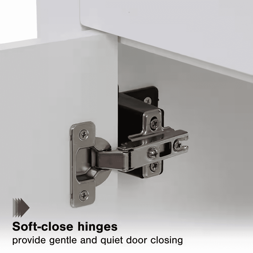 Clady 31 In. Single Sink White Bath Vanity with Silver Ash Cultured Marble Top (Assembled) - Image 8