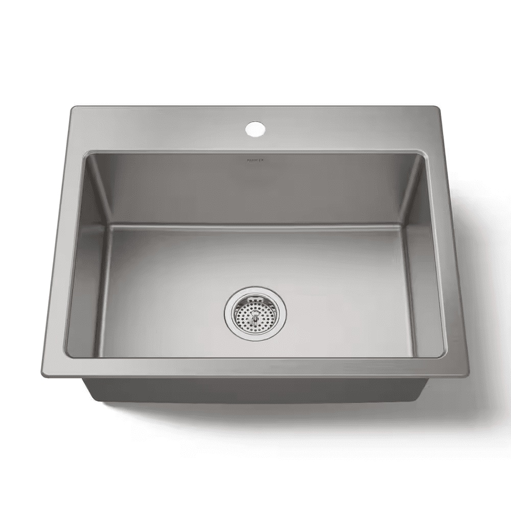 Cursiva Stainless Steel 27 In. Single Bowl Drop-In Kitchen Sink