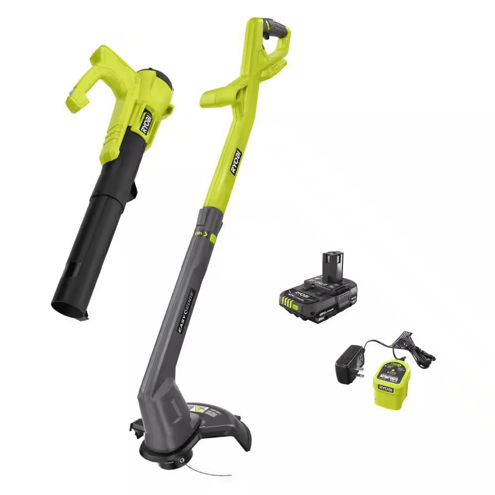 ONE+ 18V Cordless String Trimmer/Edger and Blower/Sweeper Combo Kit (2-Tools) with 2.0 Ah Battery and Charger - Image 13