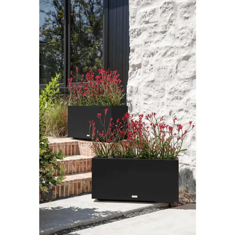 Long Box Extra Large Black Plastic Rectangular Planter with Drainage Holes (10 In. L X 32 In. W X 16.25 In. H) - Image 5