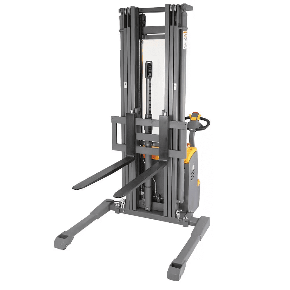 220 In. Lift Height 3300 Lbs. Curtis Control Full Electric Pallet Stacker Straddle Walkie Forklift 24V/200AH GEL Battery - Image 2