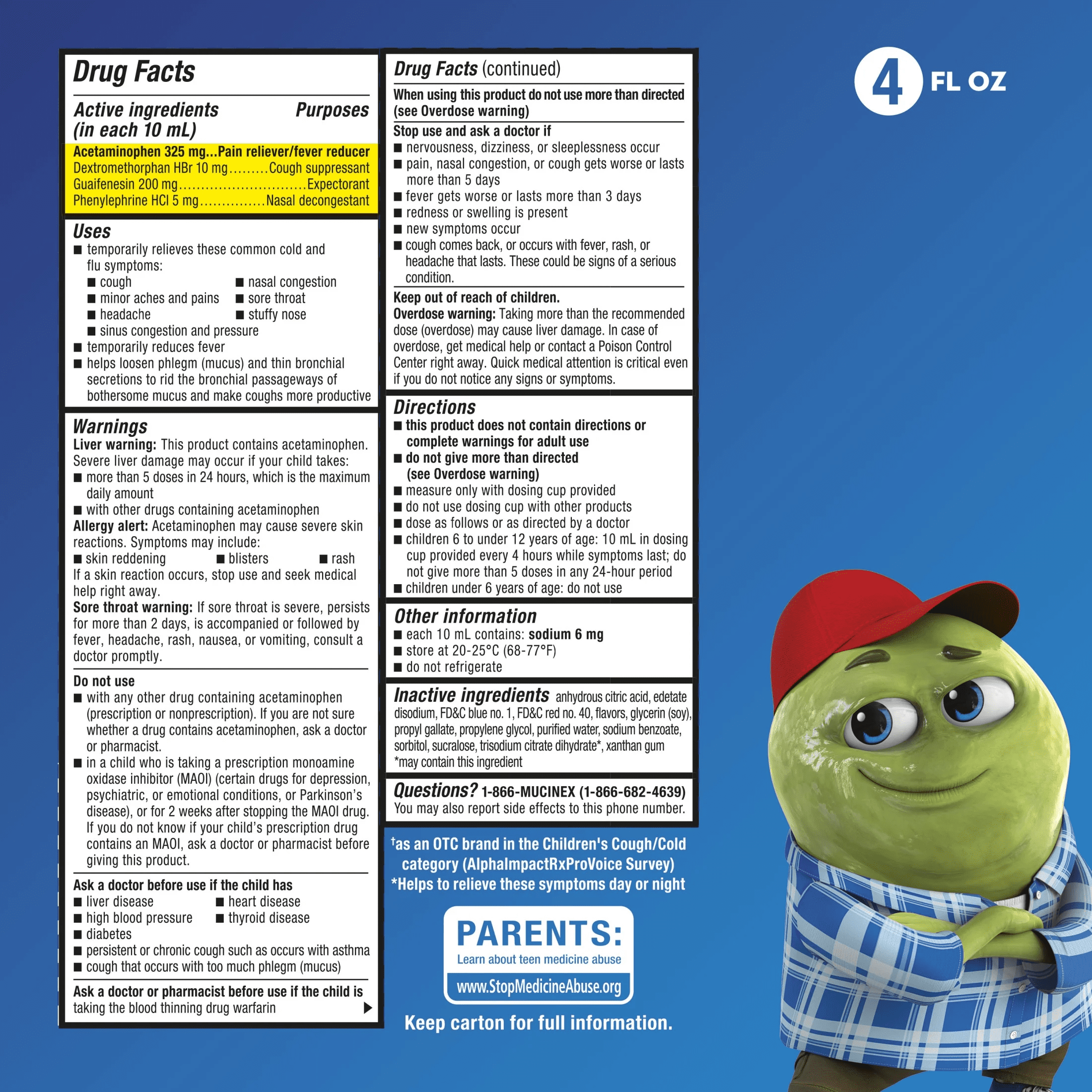 Children'S Cold and Flu Cough OTC Medicine for Kids, Very Berry Flavor Liquid, 4 Fl Oz - Image 4