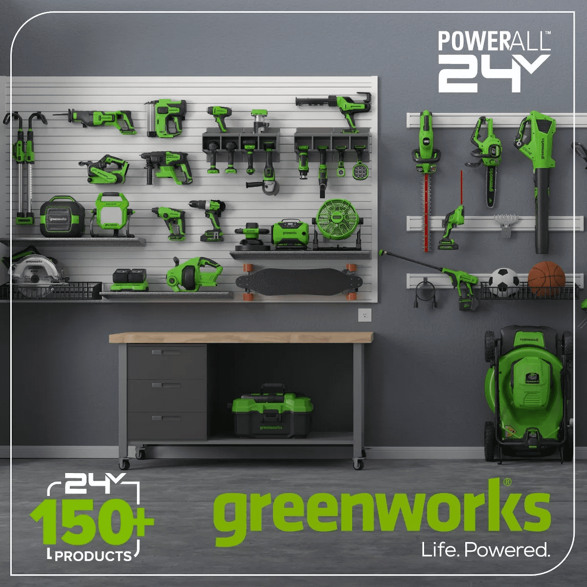 Greenworks POWERALL 24V Brushless Cordless Angle Grinder Kit Tool - Image 2