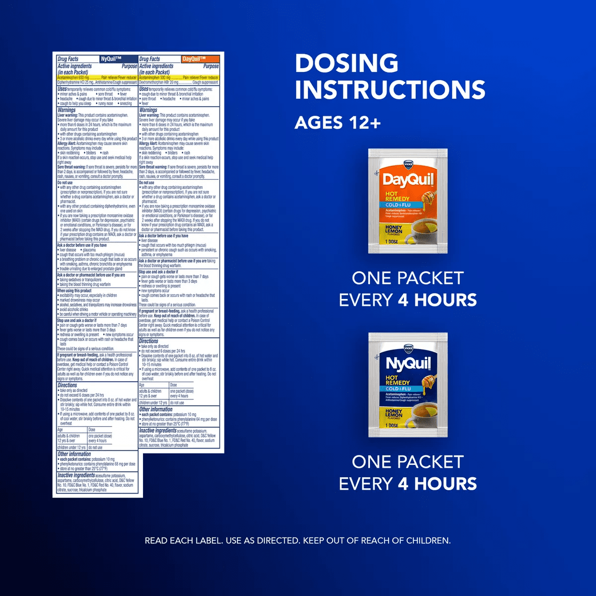 Vicks Hot Remedy Combo Powder - Acetaminophen - 16Ct - Image 7