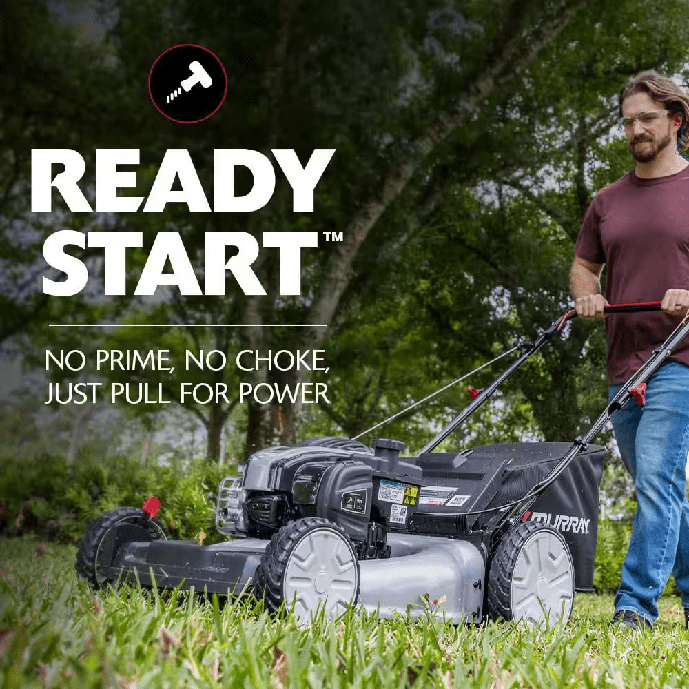 21 In. 140 Cc Briggs and Stratton Walk behind Gas Push Lawn Mower with Height Adjustment and with Mulch Bag - Image 7