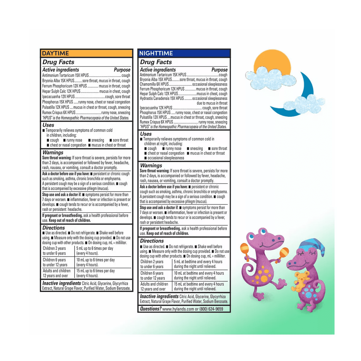 Hyland'S Naturals Kids' Cough & Mucus Combo Pack Syrup - Grape - 8 Fl Oz - Image 6