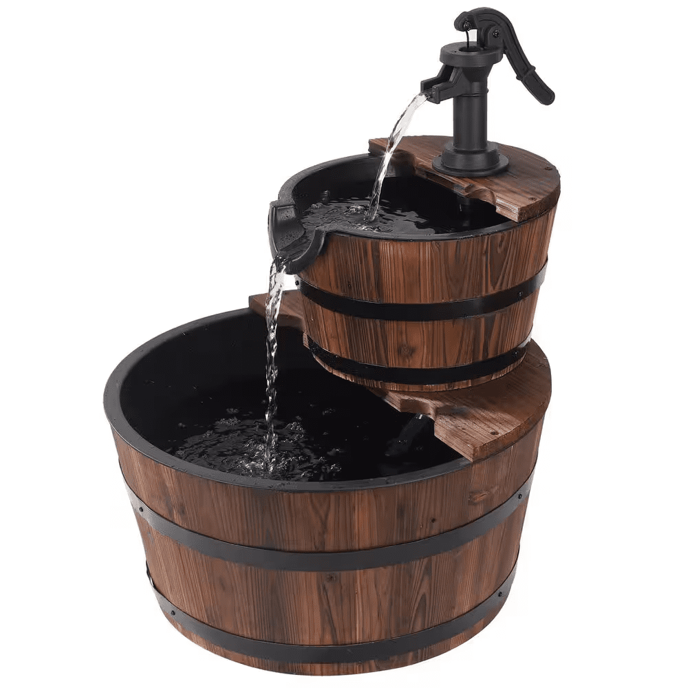 Wood 2-Tiered Country Fountain - Image 5