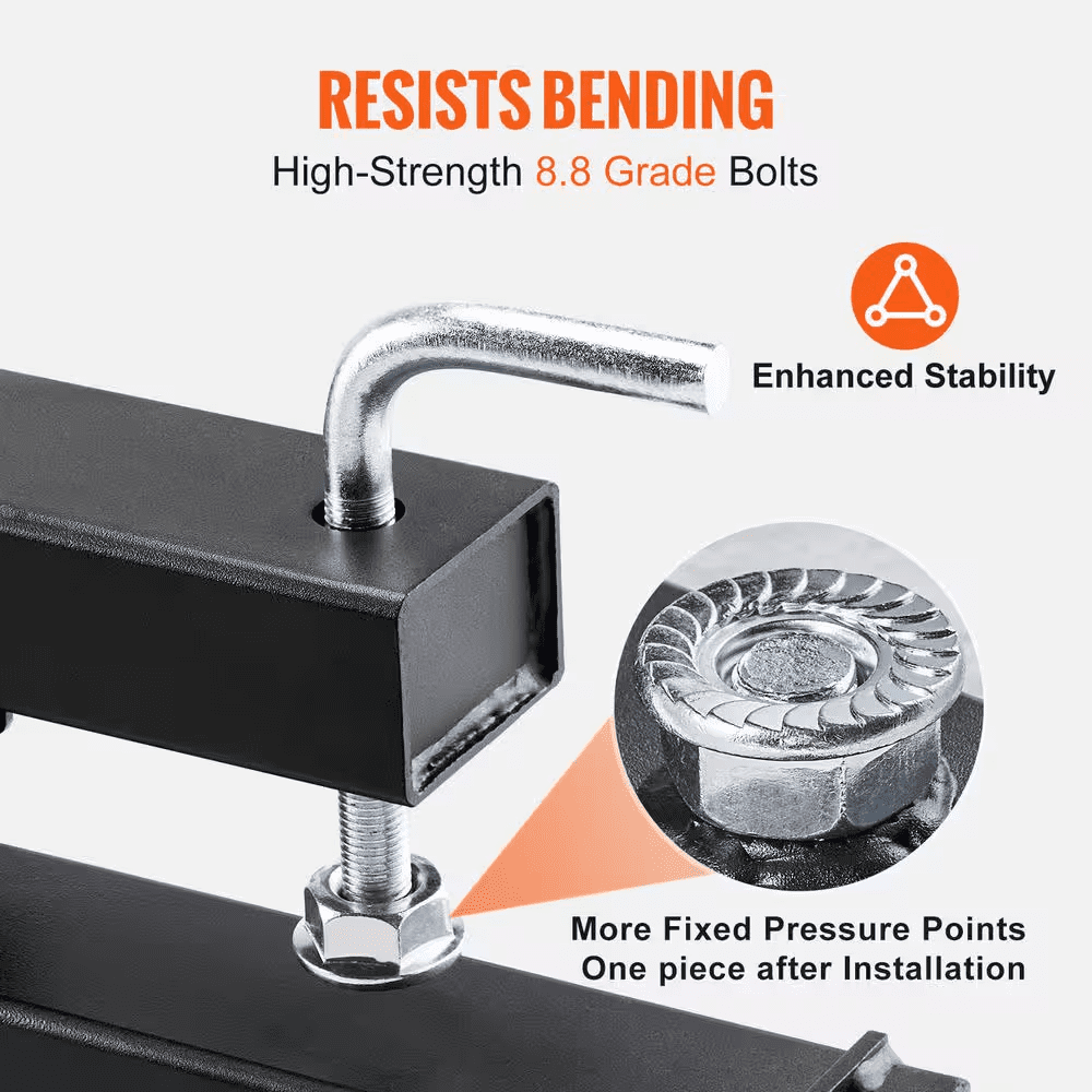 2000 Lbs. Clamp on Pallet Forks 43 In. Total Length Tractor Bucket Forks with Adjustable Stabilizer Bar - Image 4