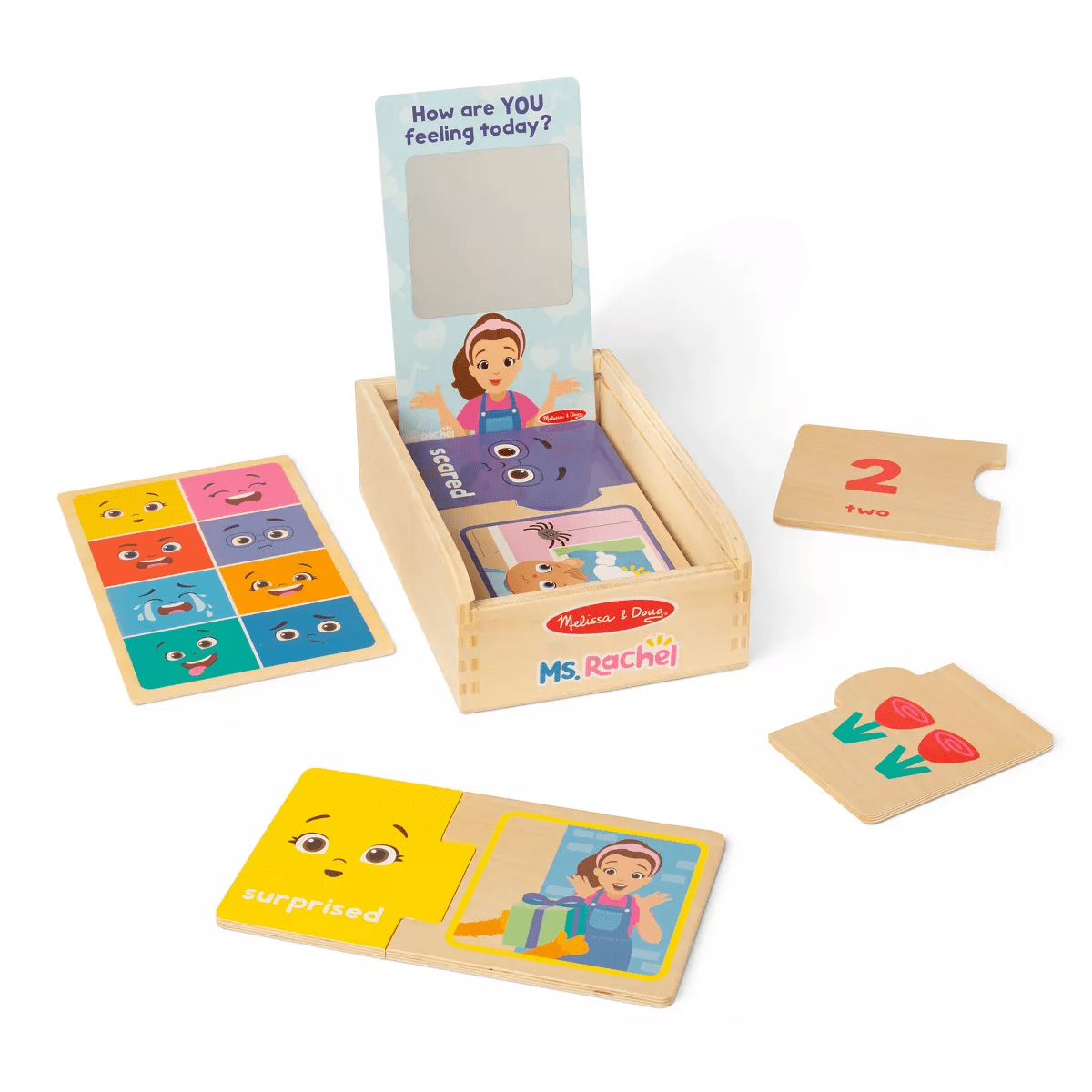 Melissa & Doug Ms. Rachel Big Feelings Puzzles - 16Pc: Educational Wooden Toy for Emotional & Sensory Development