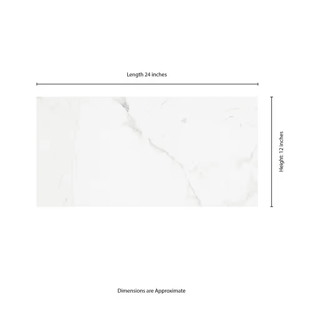 Carrara White Marble Look Polished Porcelain Tile, 12 In. X 24 In. Floor and Wall (16 Sq. Ft. /Case) - Image 9