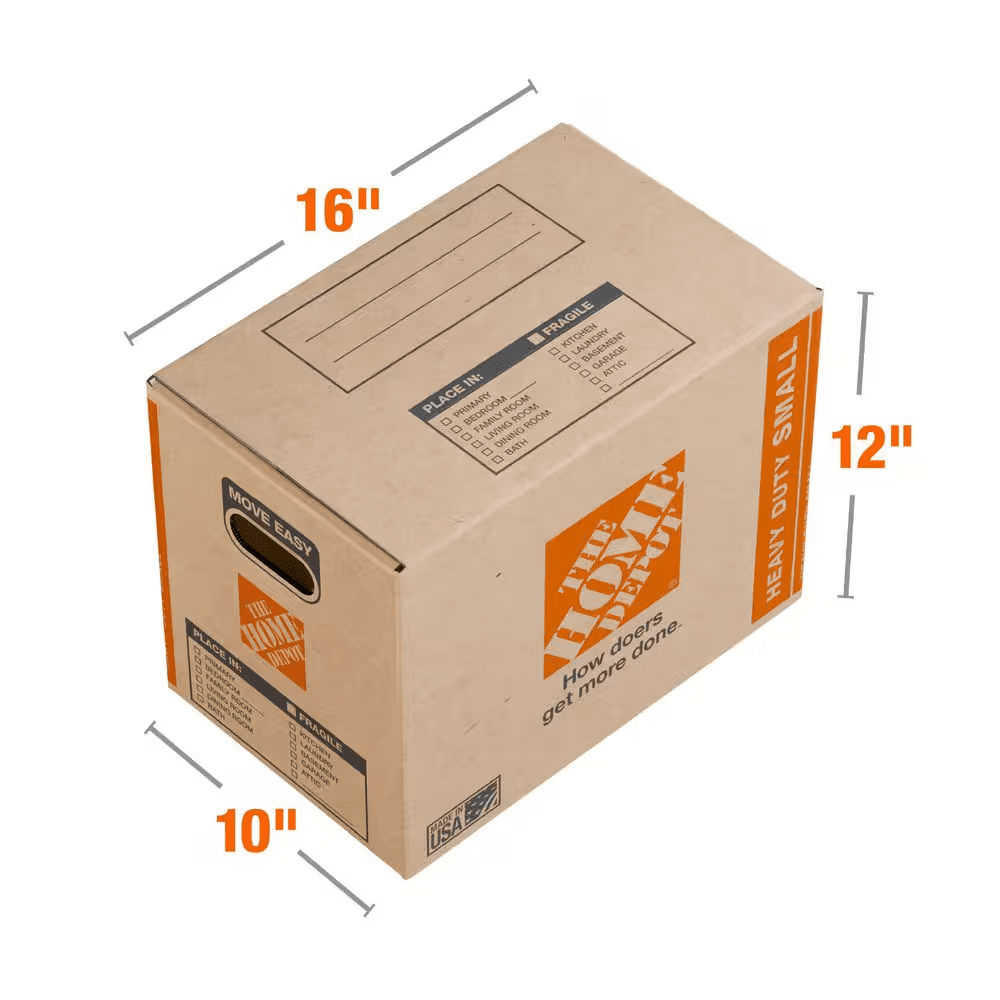16 In. L X 10 In. W X 12 In. D Heavy-Duty Small Moving Box Shipping and Packing with Handles (10-Pack) - Image 2