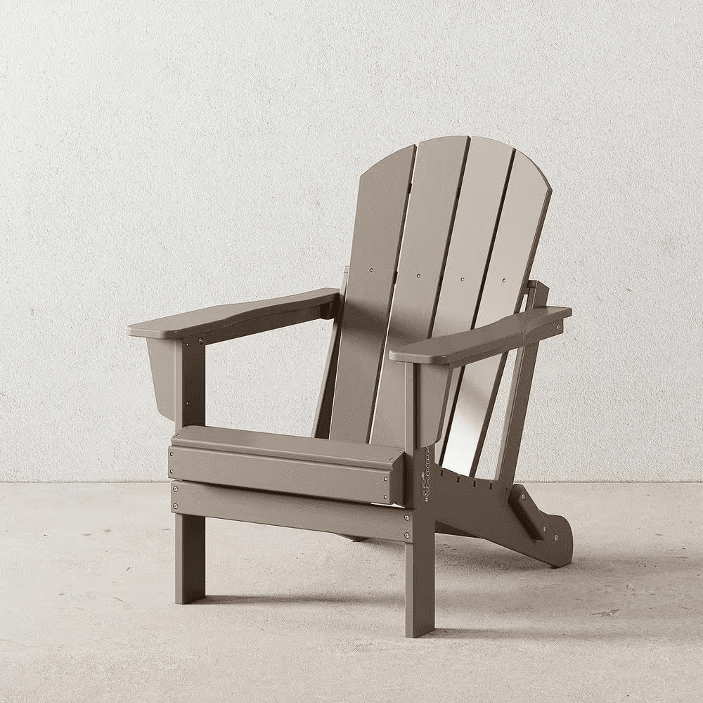 Laguna Fade Resistant Outdoor Patio HDPE Poly Plastic Classic Folding Adirondack Lawn Chair in Weathered Wood - Image 2