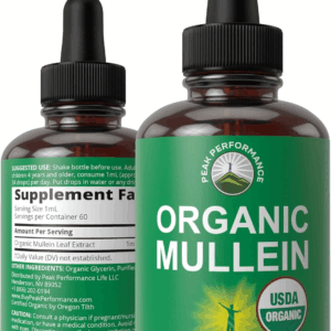 USDA Organic Mullein Leaf Drops for Lungs, Respiratory Health, Detox, Cleanse. High Bioavailability for Women, Men, Kids. Liquid Tincture Supplement. Sooth Lungs, Cough, Congestion. Vegan, Zero Sugar