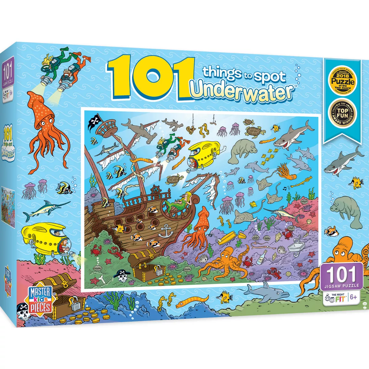 Masterpieces 100 Piece Kids Jigsaw Puzzle - 101 Things to Spot Underwater - Image 2
