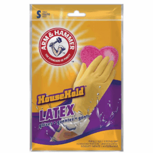Large Embossed -Grip Latex Reusable Cleaning Gloves 1 -Pairs