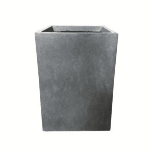 18.5"H Slate Gray Tall Rectangular Concrete Planter with Drainage Plug for Home Garden