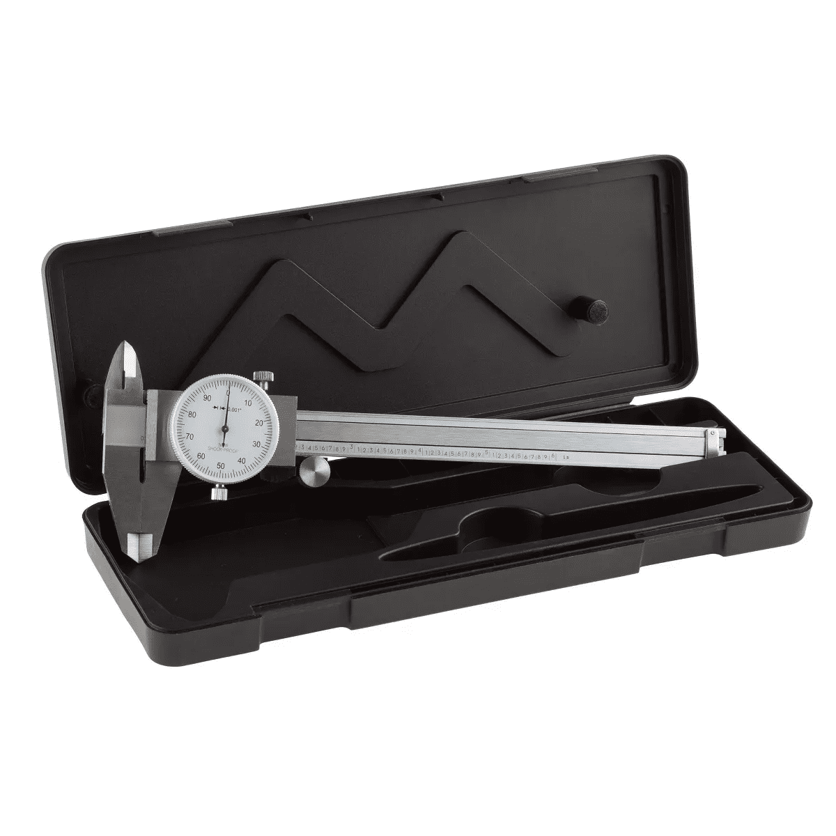 Fleming Supply Stainless Steel and Shockproof Dial Caliper with Plastic Carry Case - 0-6" Measurement Range - Image 5