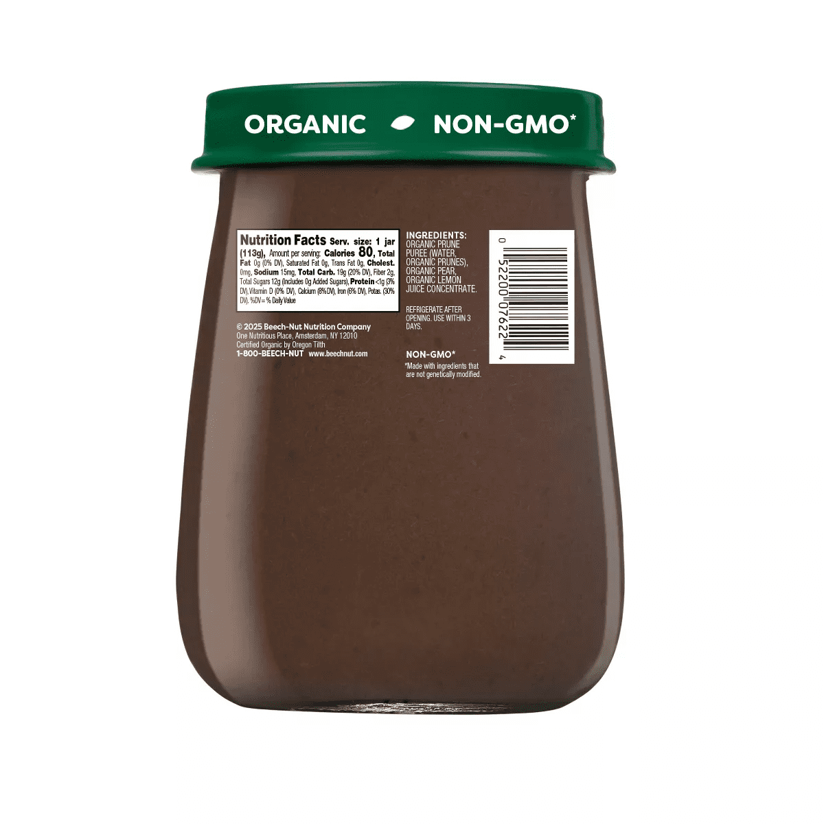 Beech-Nut Non-Gmo Organics Prune & Pear Baby Food Jar - 4Oz - Image 2