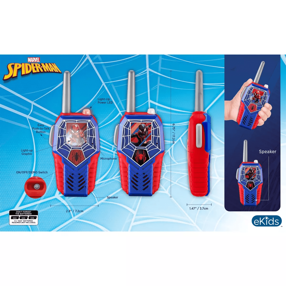 Spider-Man FRS Light-Up Walkie Talkies: Toy Spy Gear for Creative Thinking - Image 4