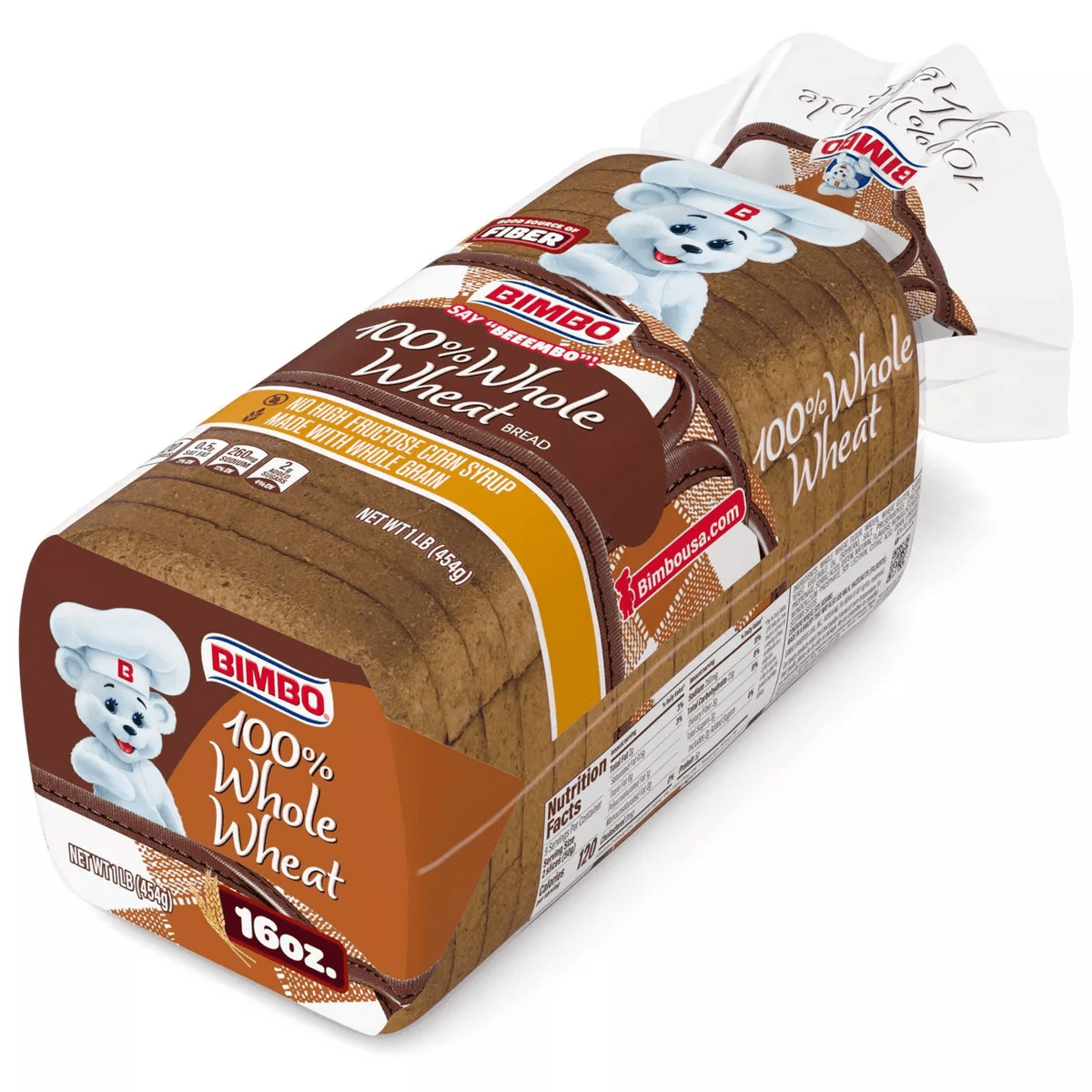 Bimbo 100% Whole Wheat Bread - 16Oz - Image 2