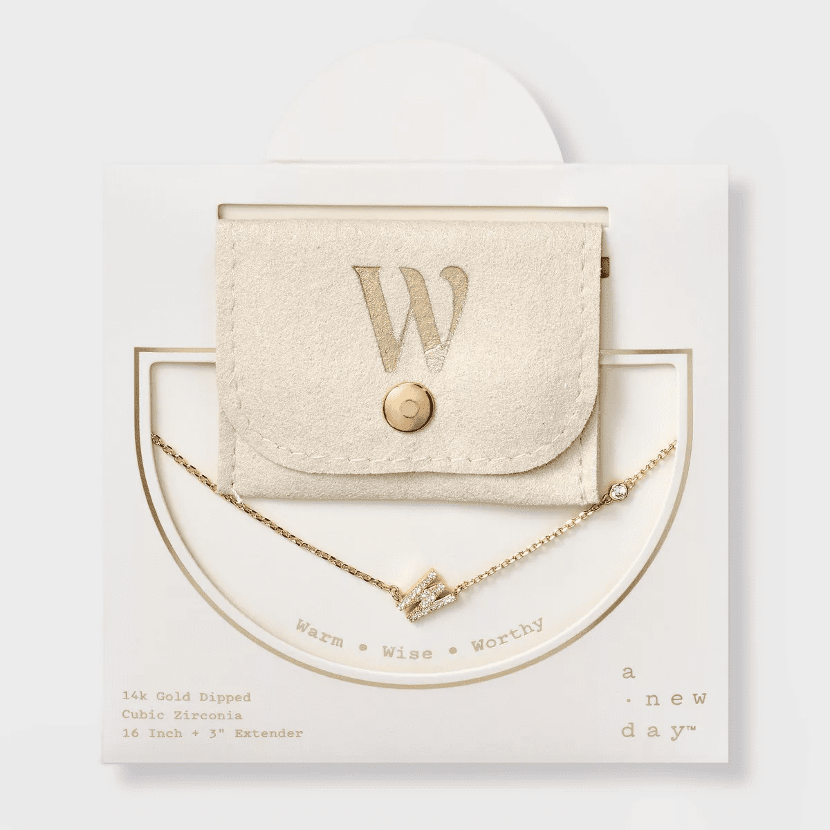 14K Gold Dipped Cubic Zirconia Initial Necklace - a New Day - Image 25