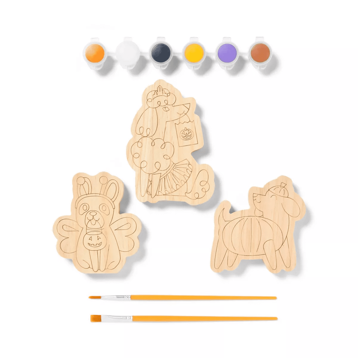 3Ct Halloween Craft Wood Dogs in Costume Painting Kit - Mondo Llama™ - Image 3