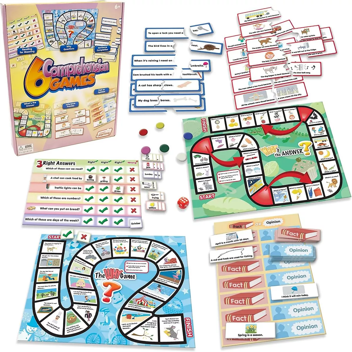Junior Learning: 6 Comprehension Board Games