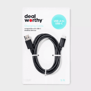 5' USB-A to USB-C Cable - Dealworthy