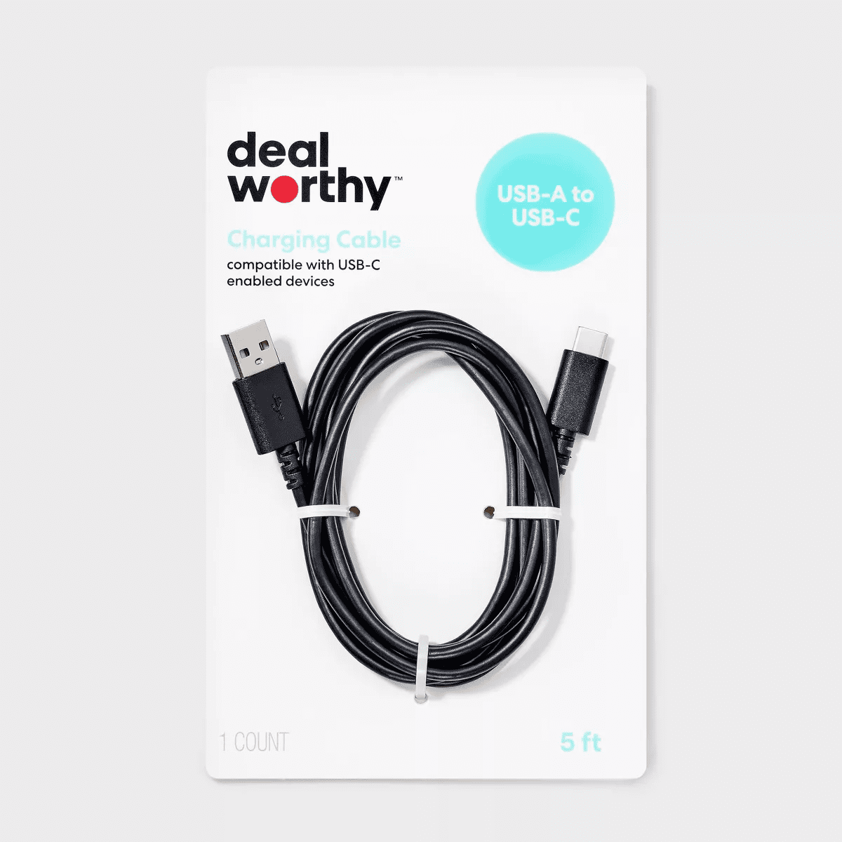 5' USB-A to USB-C Cable - Dealworthy