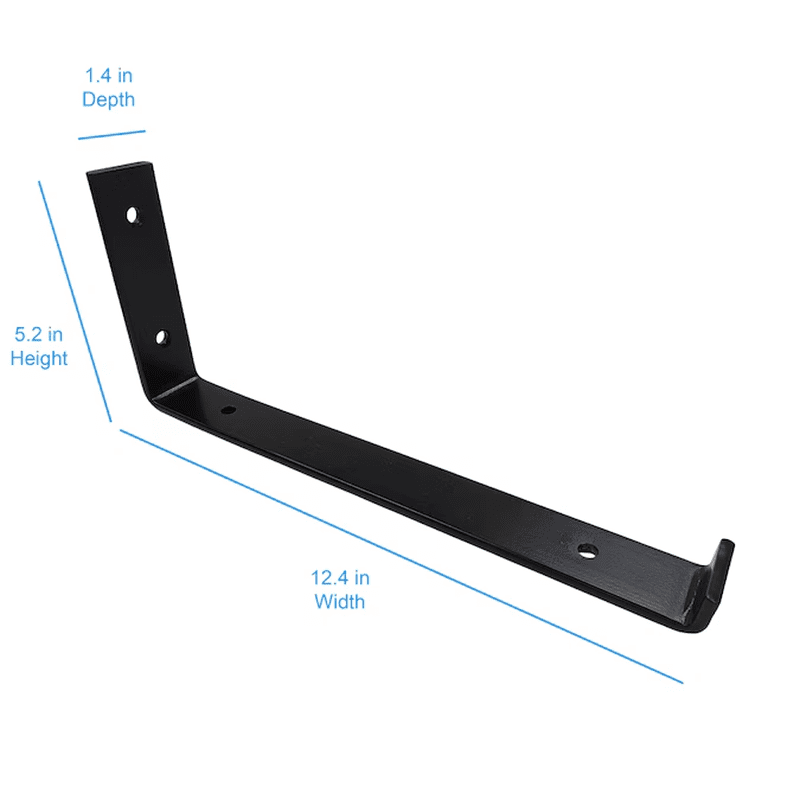 12.4-In L X 5.24-In W X 1.46-In D Black Shelf Bracket - Image 5