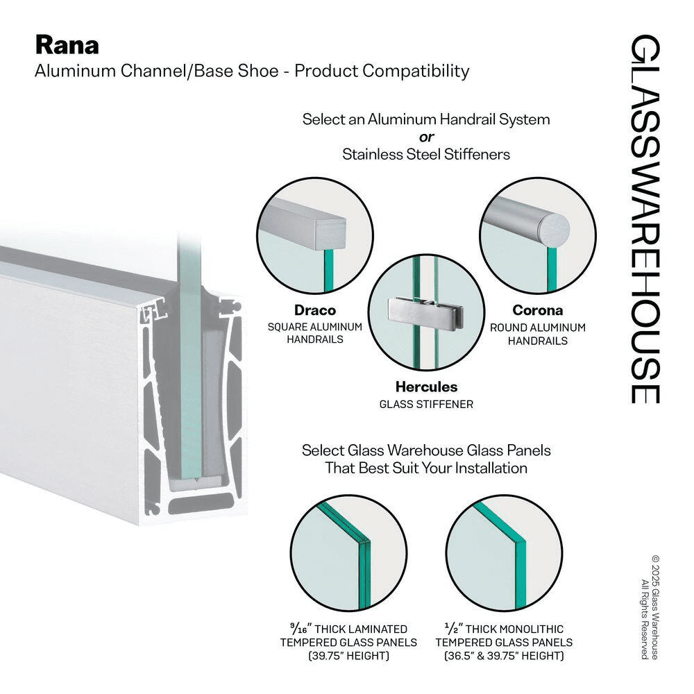 Rana 10 Ft. White Aluminum Base Rail - Image 8