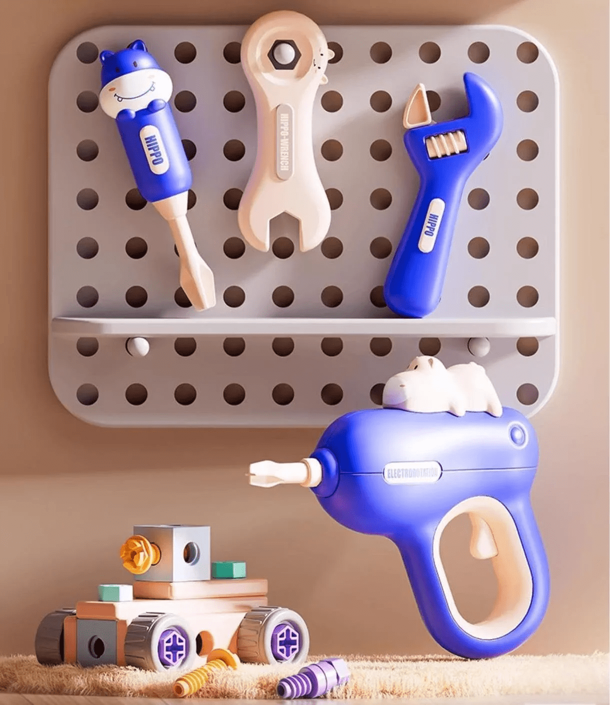 160PCS Kids Tool Set Toys,Stem Educational Construction Building Toy with Screw Assembly&Electric Drill,Creative Engineering Building Toys and Portable Toolbox for 3-6Year - Image 4