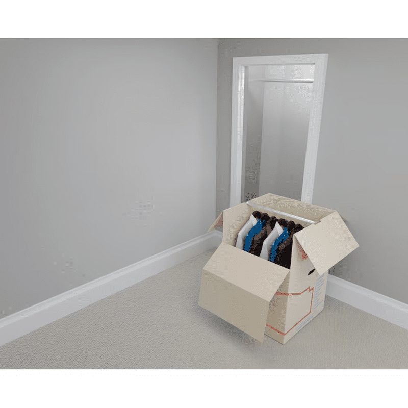 24.4-In W X 35.8-In H X 24.8-In D with Metal Bar Large Cardboard Wardrobe Moving Box with Handle Holes - Image 7