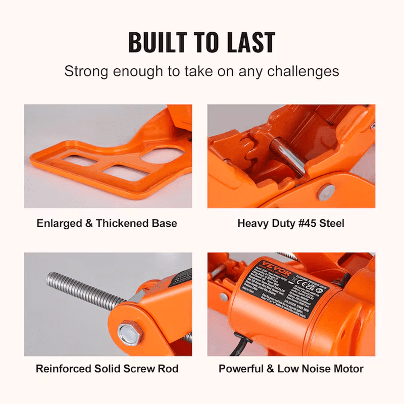 Orange 3-Ton Steel Hydraulic Scissor Jack - Image 7